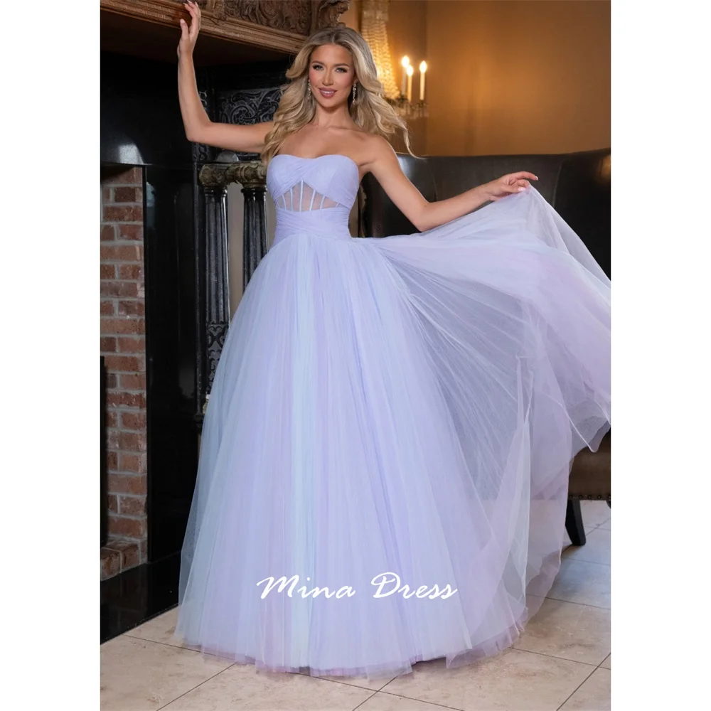 Mina Piglet Breast Women's Elegant Dresses for Special Occasions Sleeveless Transparent Customized Backless Strapless 2025 Party