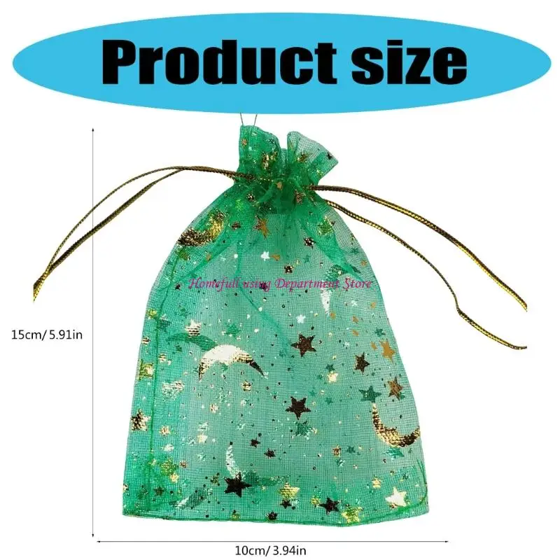 Nylon Storage Pouches Featuring Decorative Star Motifs Quick Access Drawcord Closure Designs Storage Pouches