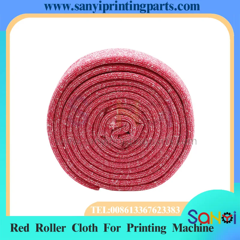 Free Shipping 1 Piece Best Quality Red Roller Cloth For Printing Machine Parts