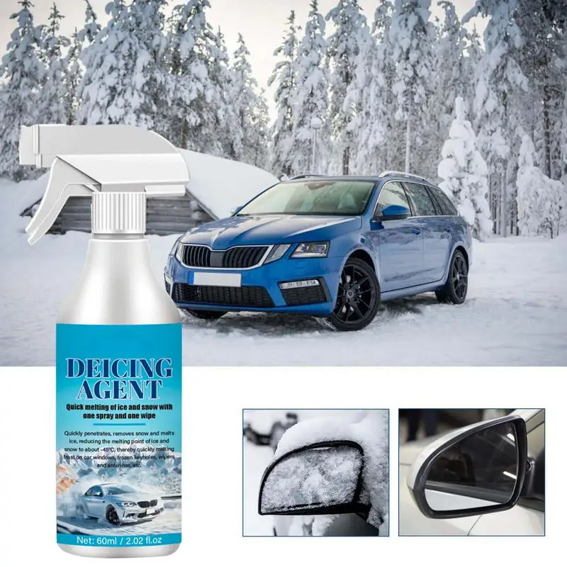 Snow Melting Spray Auto Windshield Deicing Solution Quickly and Easily Melts Ice Frost Minimal Scraping Improve Visibility Spray