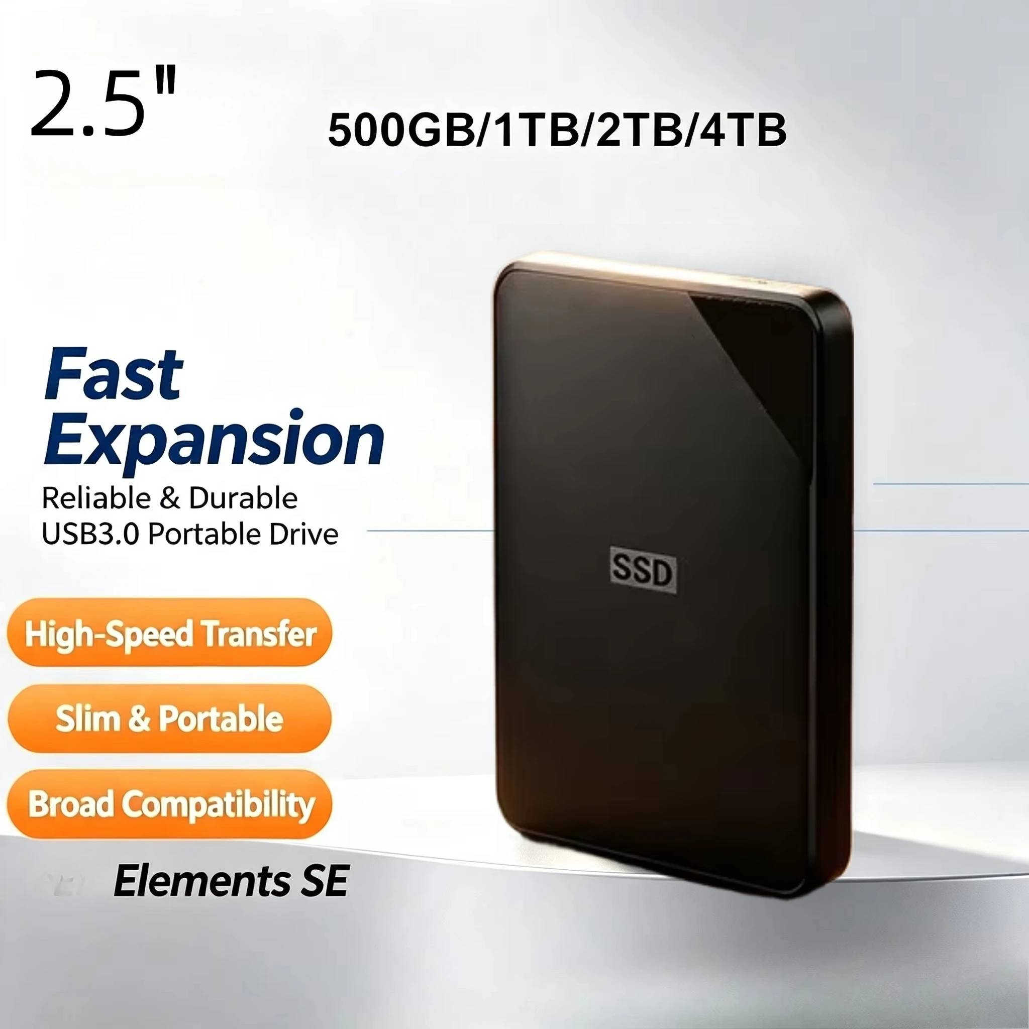 High Speed2.5" Elements External Hard Drive USB3.0  Trans Mission Portable HDD 2TB 4TB E Xternal Storage Disk For Notebok PC