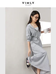 VIMLY Women's Office Lady Skirt Set 2026 Spring Simple Casual Hooded Cardigans Coat+Straight Long Skirt Sporty Two Piece Sets