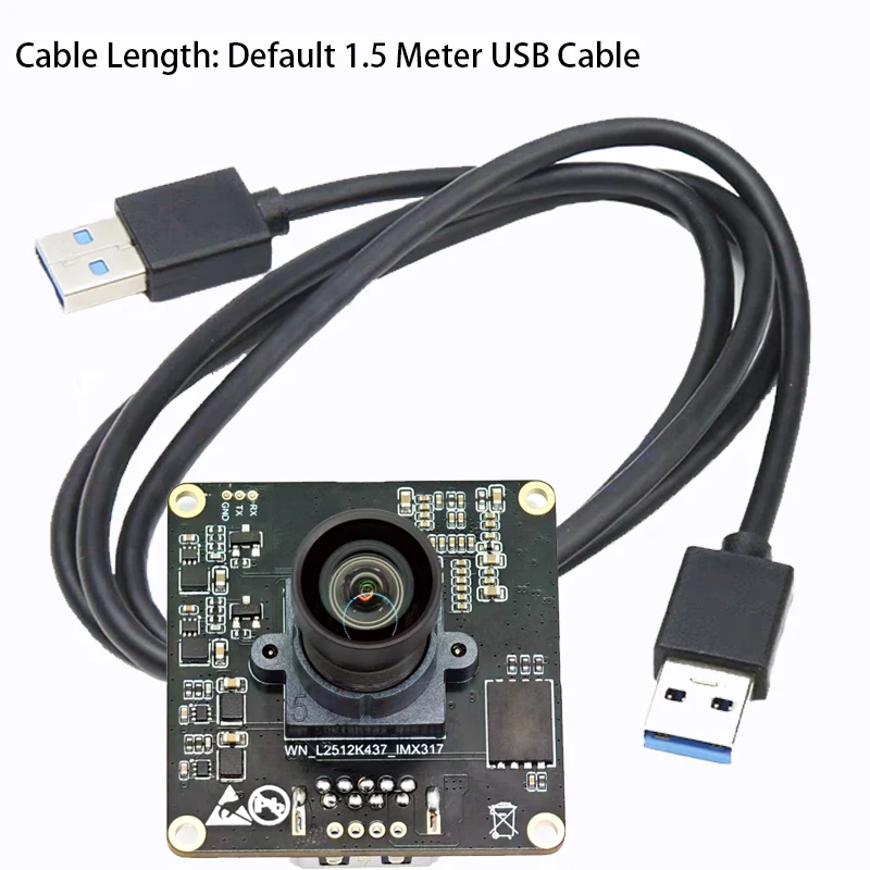 

IMX274 Sensor USB3.0 Camera Module 3840×2160 30FPS 94.8° Distortion-Free UVC NV12/YUV/MJPG H.264/H.265 2D-3D DNR 96dB HDR