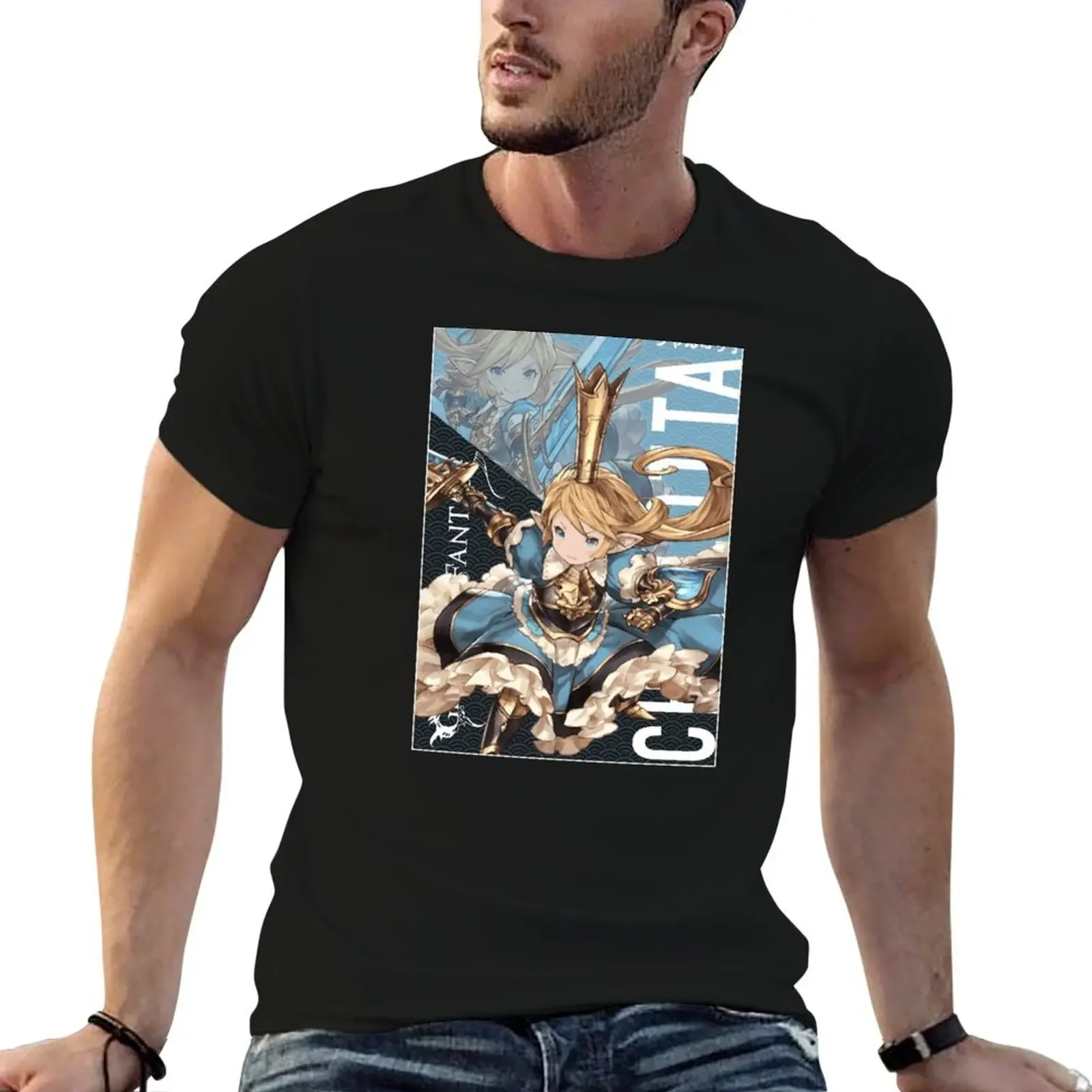 

Charlotta シャルロッテ Granblue Fantasy The Animation T-Shirt custom t shirt Short sleeve tee shirts graphic tee blacks Men's clothing