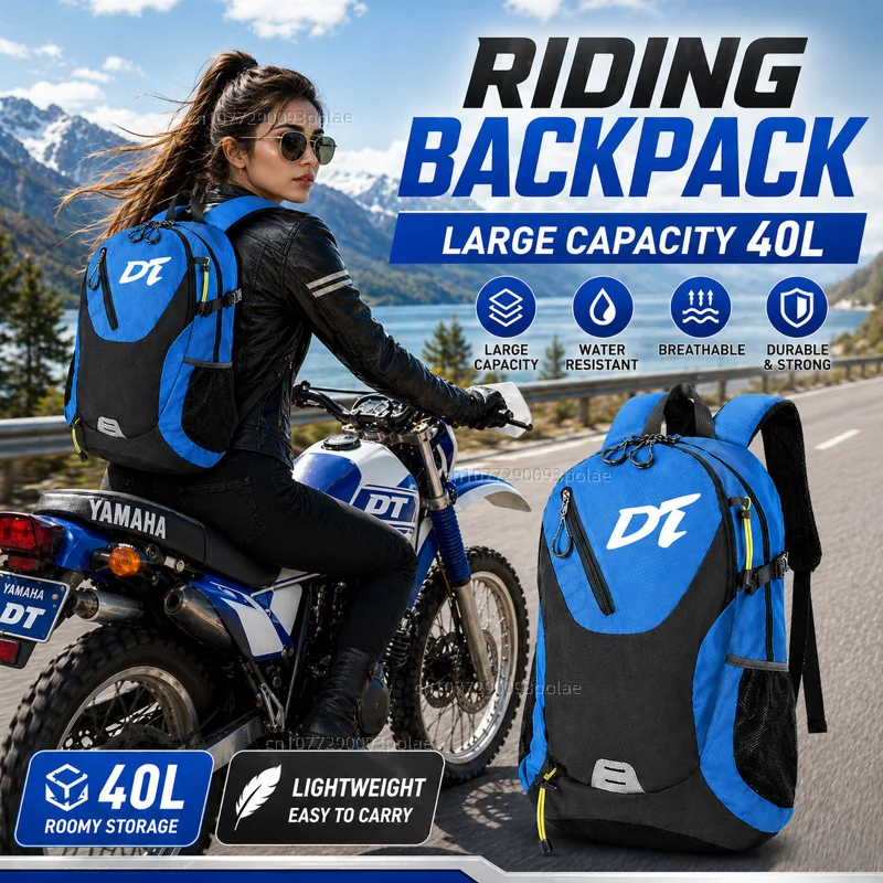 For YAMAHA DT230 DT250 DT175 DT200 DT125 DT125R Large Capacity WaterproRacing travel Men waterproof Backpack Bag Motorcycle Gift