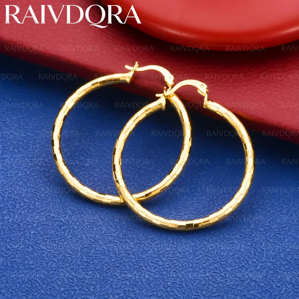 18K Gold Plated Mosaic Sequins 40mm Hoop Earrings for Women's Fashion Jewelry Perfect for Everyday Accessories