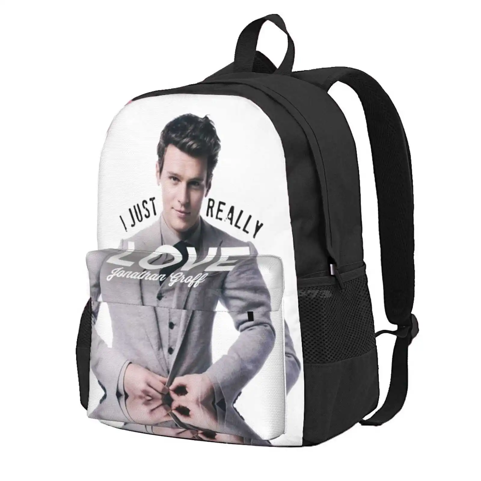 I Just Really Love Jonathan Groff Hot Sale Schoolbag Backpack Fashion Bags Jonathan Groff Hamilton King George Spring Awakening