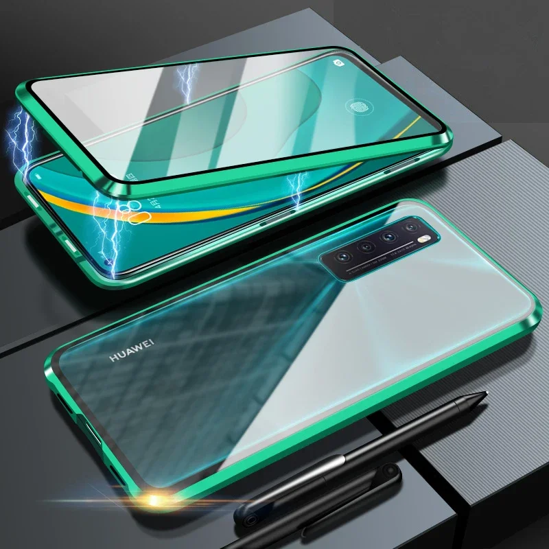 Double-Sided Metal Magnetic Adsorption Case For Honor 10i 10 Lite 20e 20 Pro 20 Lite 20S Russian 20 Lite 6.21 Glass Magnet Cover