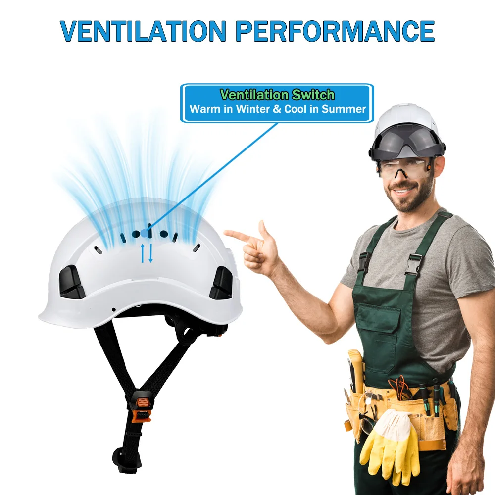 خوذة أمان البناء CE ABS قبعة صلبة نظام تهوية قابل للتعديل هاردهات حماية رأس العمل في الهواء الطلق لـ ANSI المعتمد #6