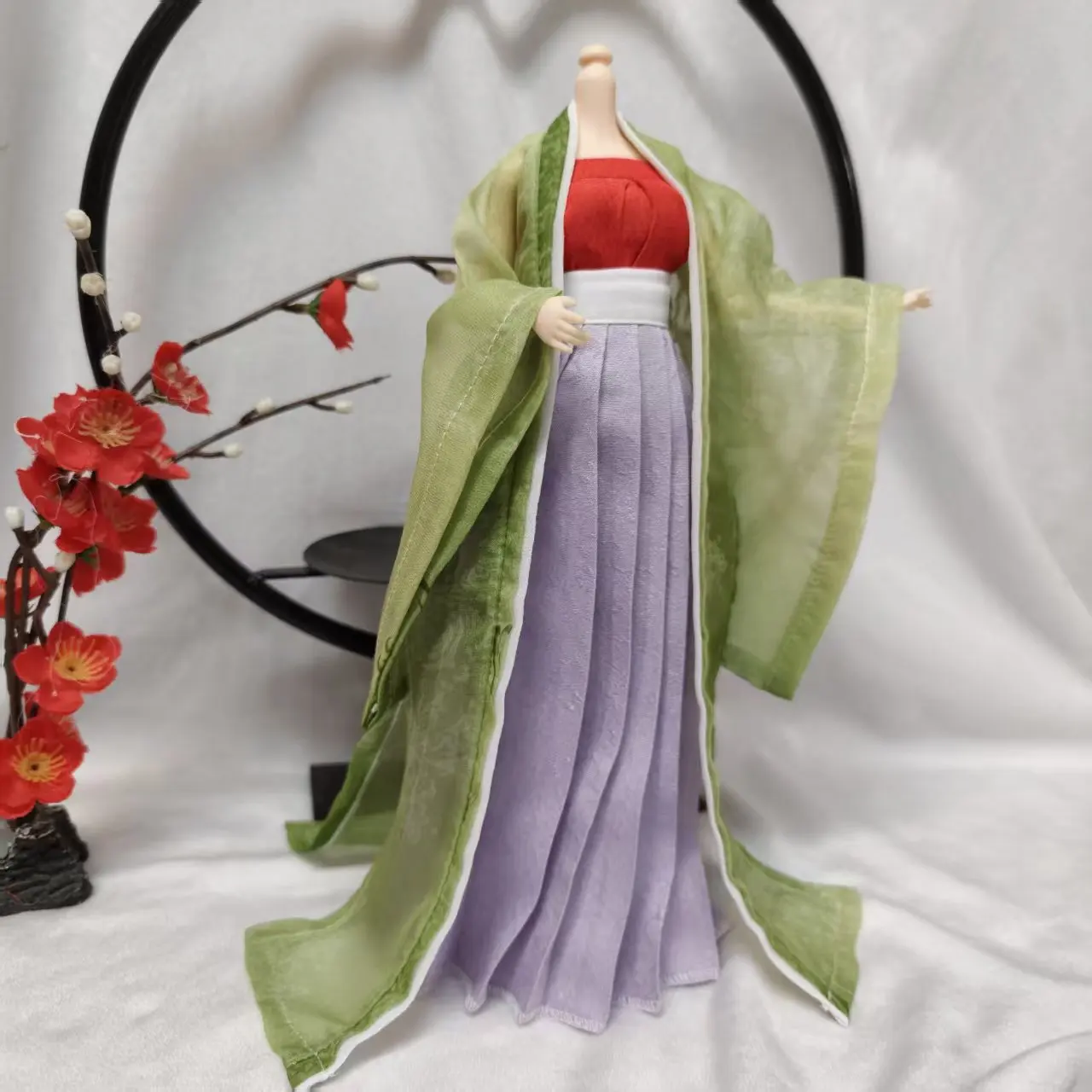 【Nur Kleidung】Handgefertigtes, brusthohes Kleid im Maßstab 1:6, fließendes Kleid, Zubehör für weibliche Puppen, passend für 12-Zoll-Actionfigurenmodelle – Detail 10
