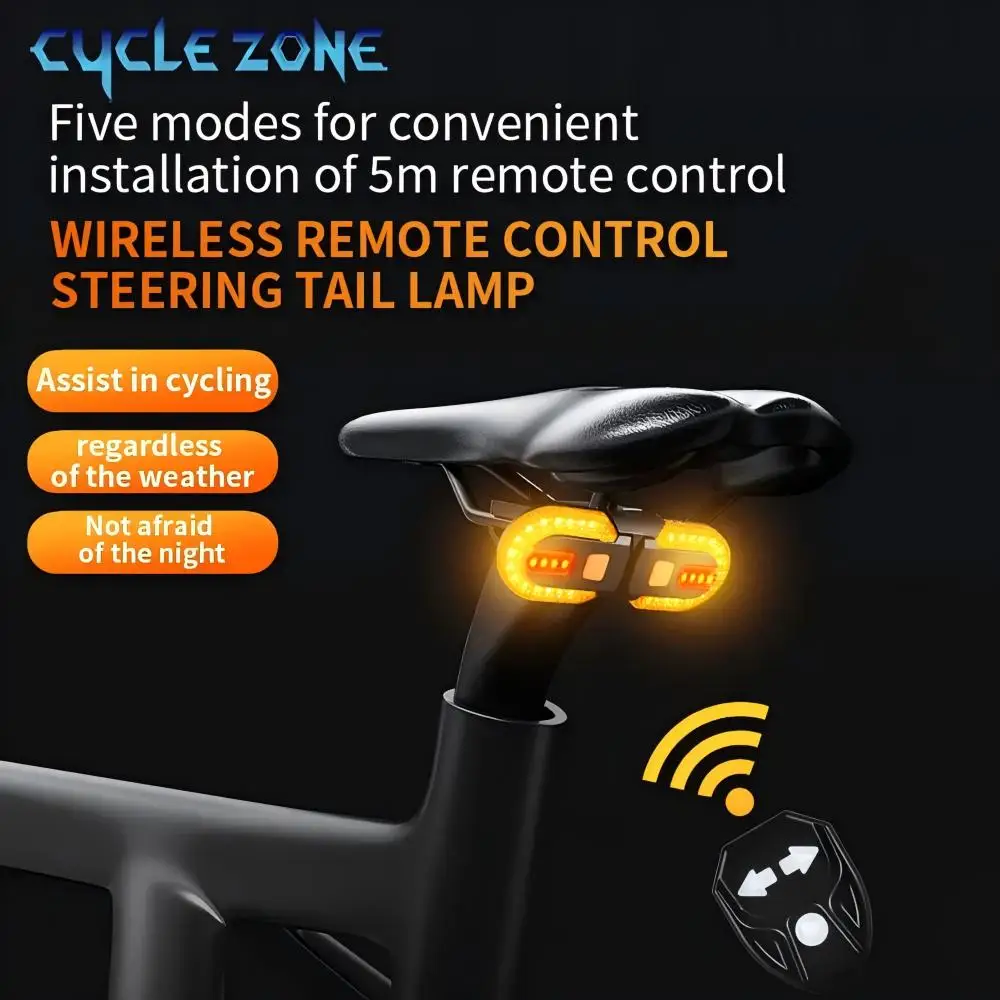 

Bike Turn Signal Rear Light Bicycle Lamp Rechargeable Bike Wireless Remote Control Tail Lights Back Lantern Cycling Accessories