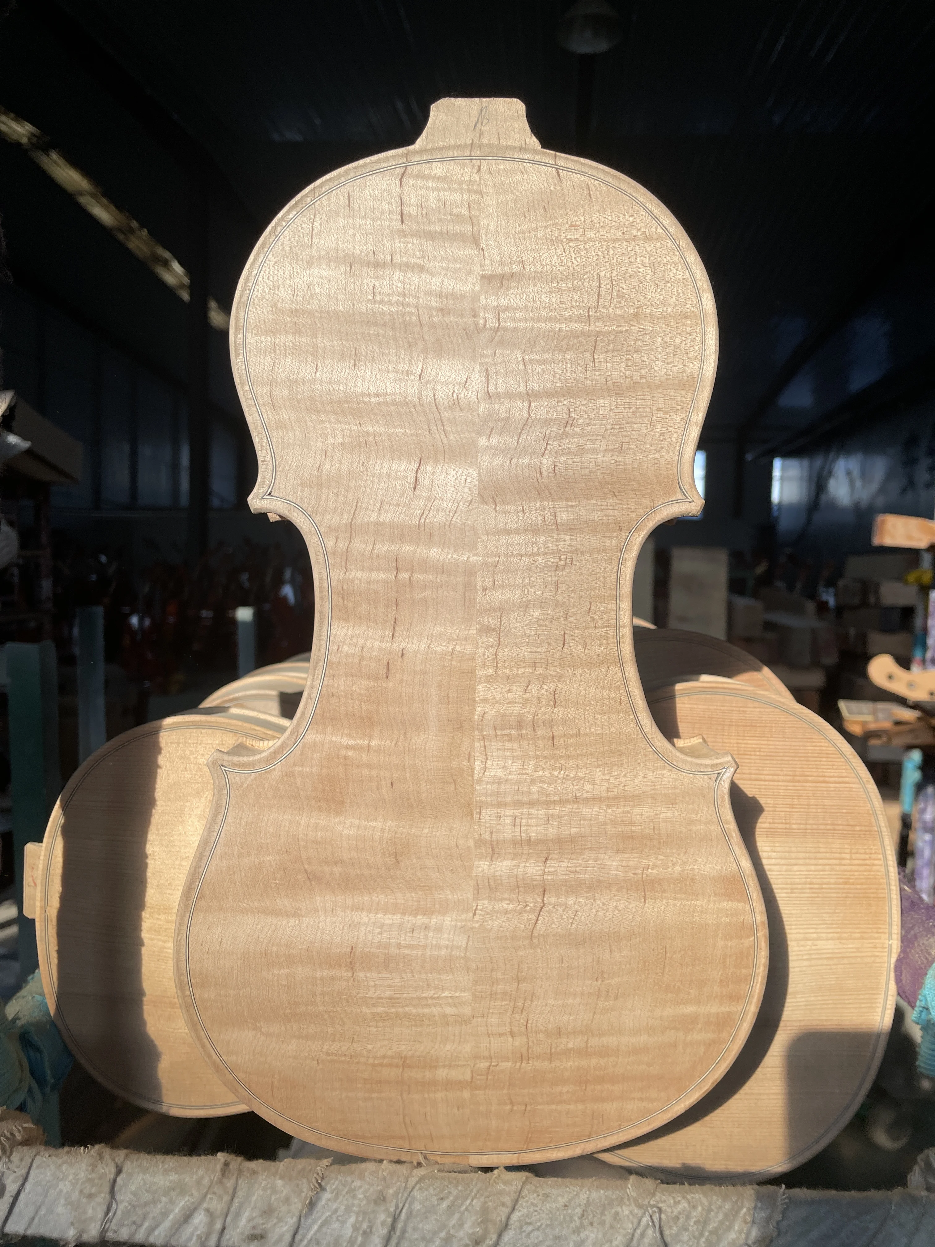 Unfinished White Violin, All Stained Violin Body, 4/4 Stained Violin Body, Upper Part of European Maple and fir