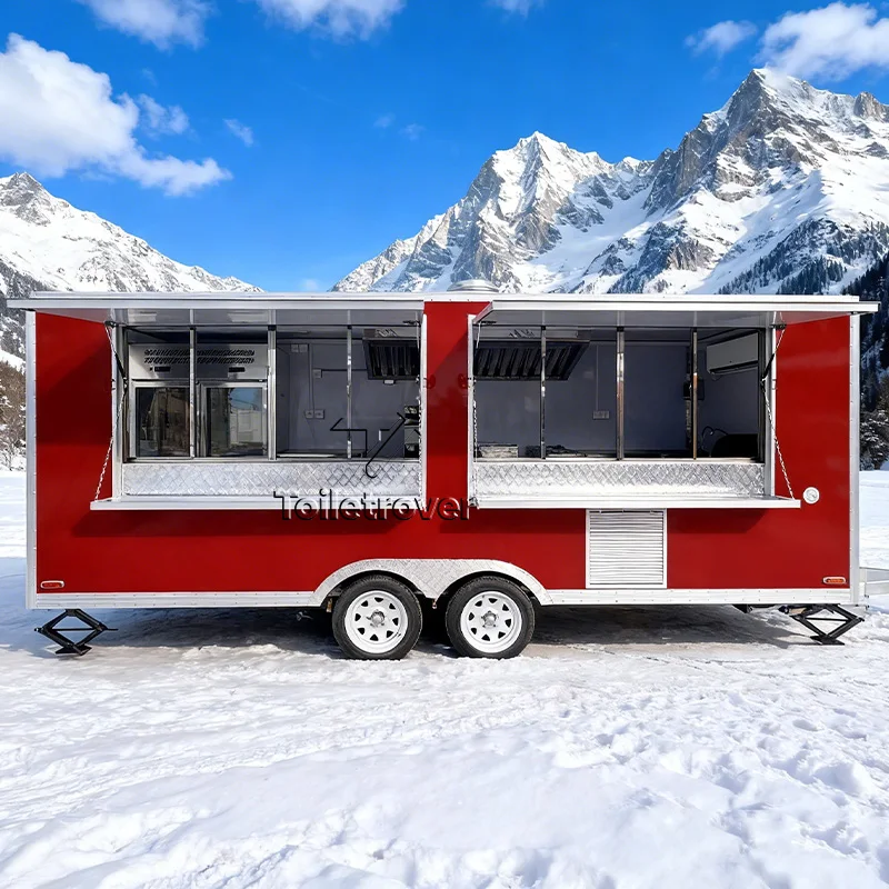 

Outdoor Street Food Trailer Commercial Concession Catering Equipment Mobile Food Trailer with Kitchen for Downtown Food Courts