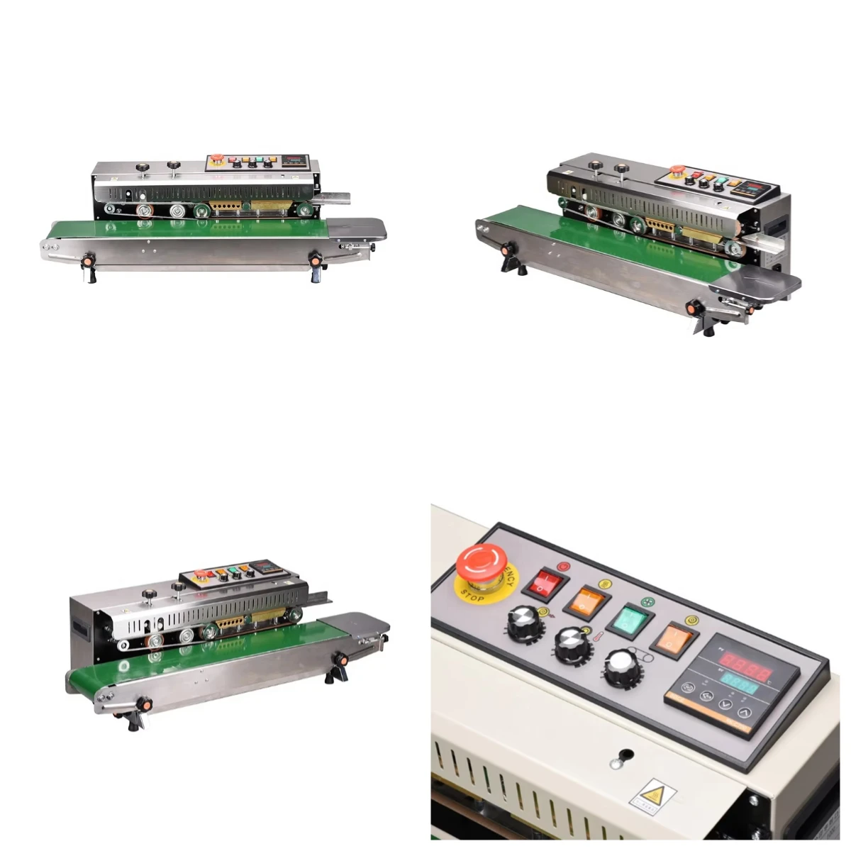 

STLFR-1000 Continuous Bag Band Sealer Machine Horizontal Continuous Aluminium Electric Heat Sealing Machine