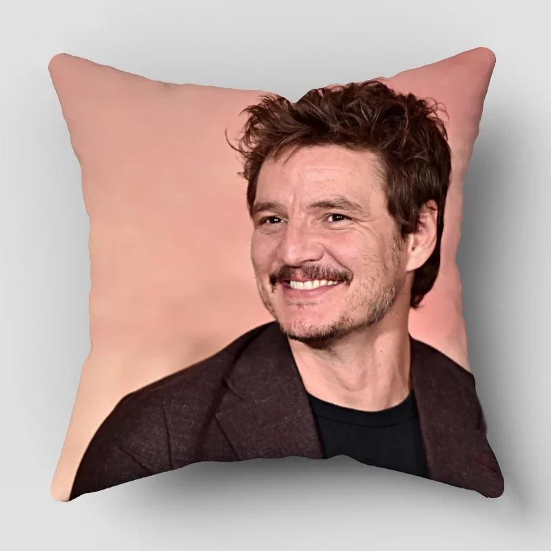 New Pedro Pascal Pillow Cover Bedroom Home Office Decorative Pillowcase Square Zipper Pillow Cases 45X45CM Satin Soft No Fade