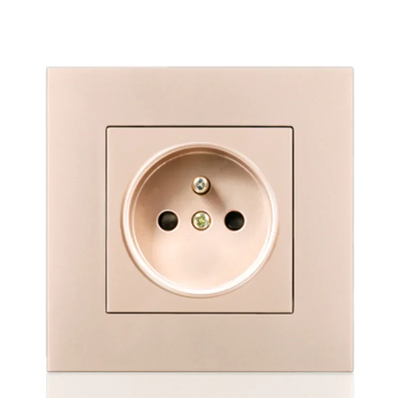 Wholesale 16A French Standard Wall Power Socket Household  Flame Retardant PC Material 86*86mm FR 110~250V Home Decoration