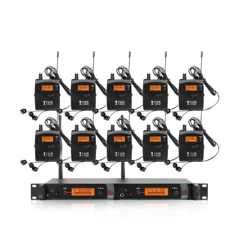 

Wireless stage monitor earphone monitor dual channel launch performance band return one drag ten waist hanging UHF semi-metal