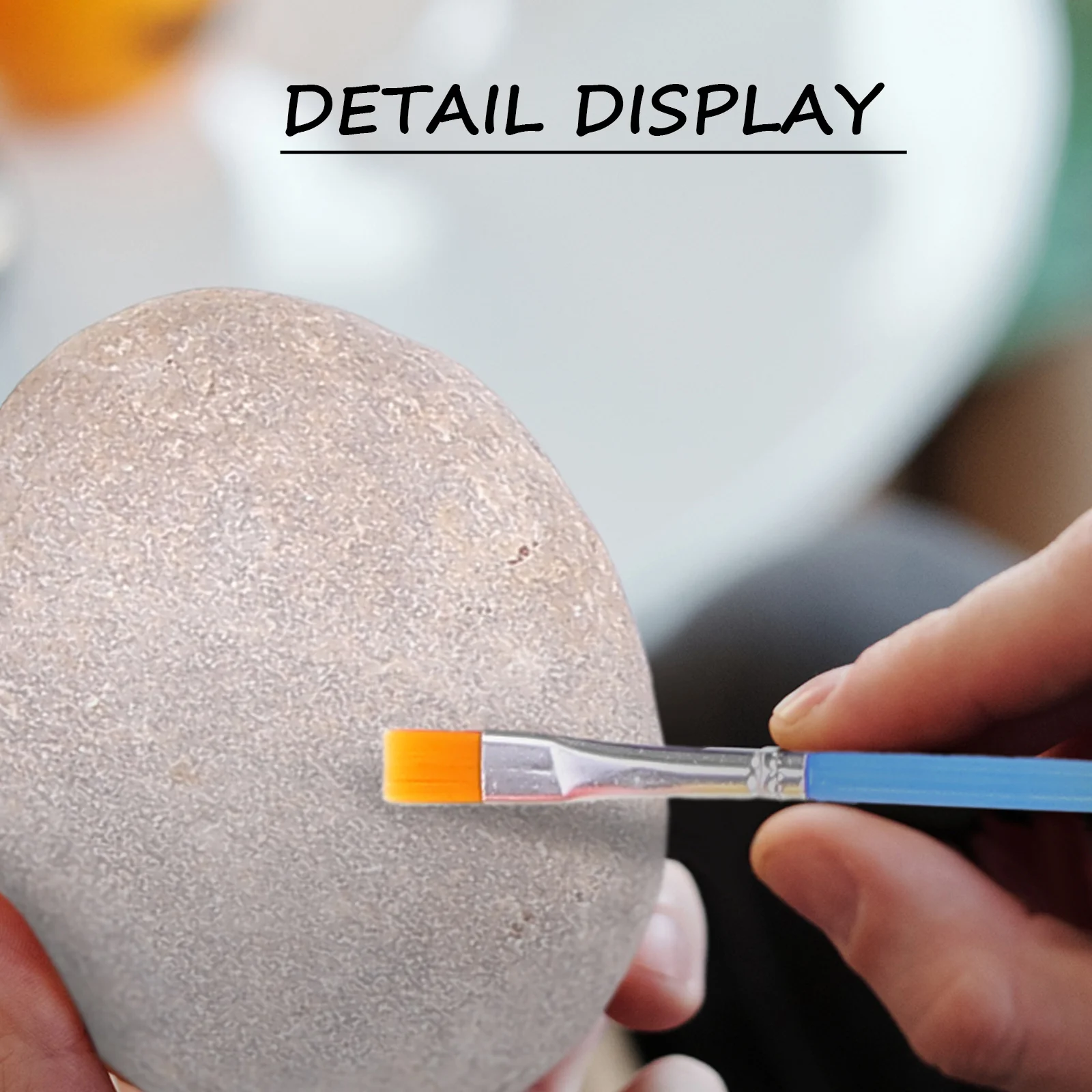 

10pcs Painting Stones Smooth Rocks No Wax Pigment Brush Color Mixing Tray Ready To Paint Kit For Diy Art Projects Painting Tool
