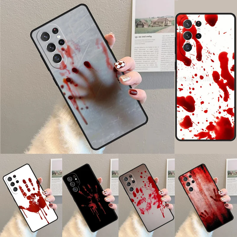 Cover For Samsung Galaxy S24 Ultra S21 S22 S8 S9 S10E Note 10 20 Plus FE S23 Bloody Blood Hand Phone case Coque