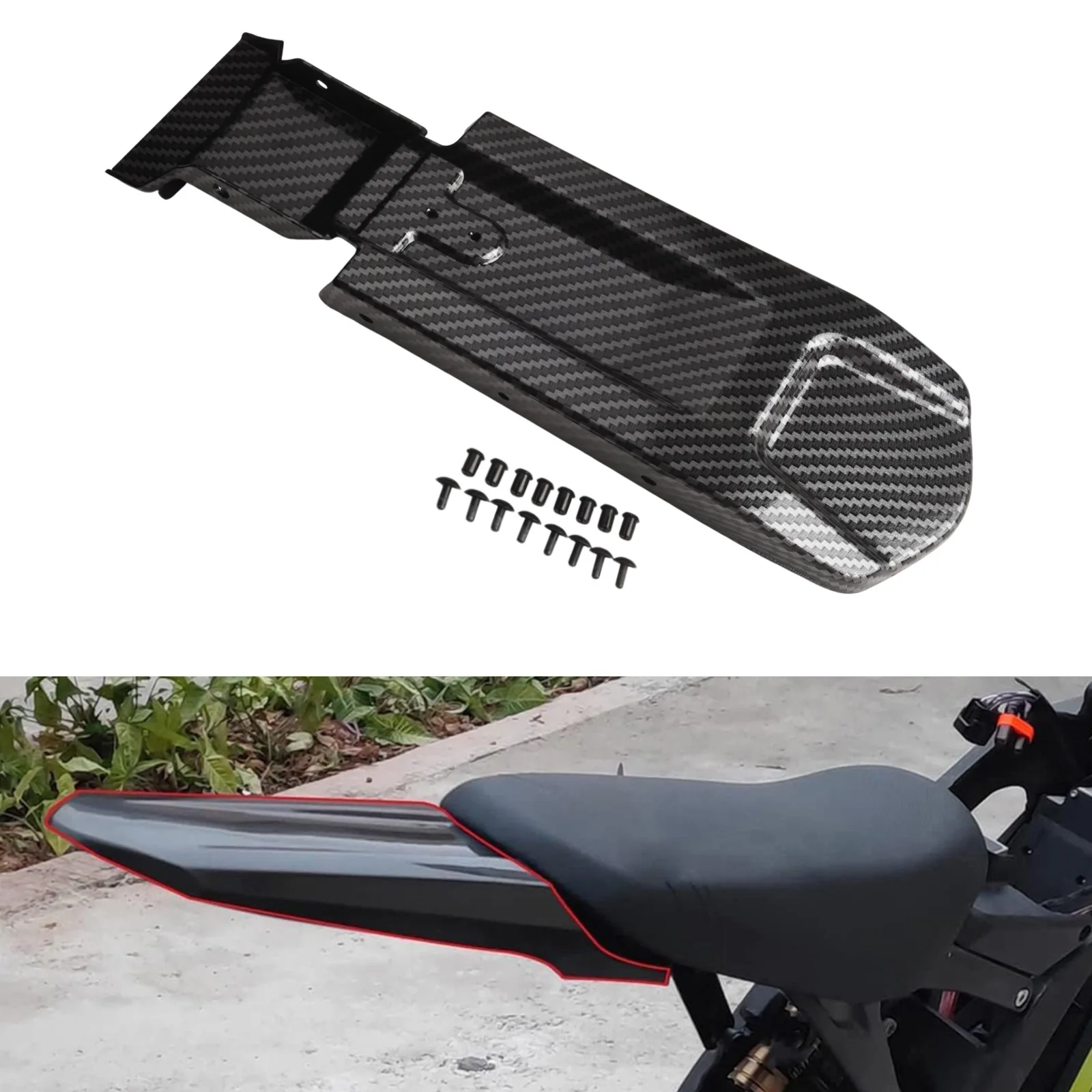 

Защитная внутренняя пластина крыла из АБС-пластика для электровелосипедов Sur Ron, для грязных дорог и дождливой погоды, дизайн под карбон, велосипедный фонарь