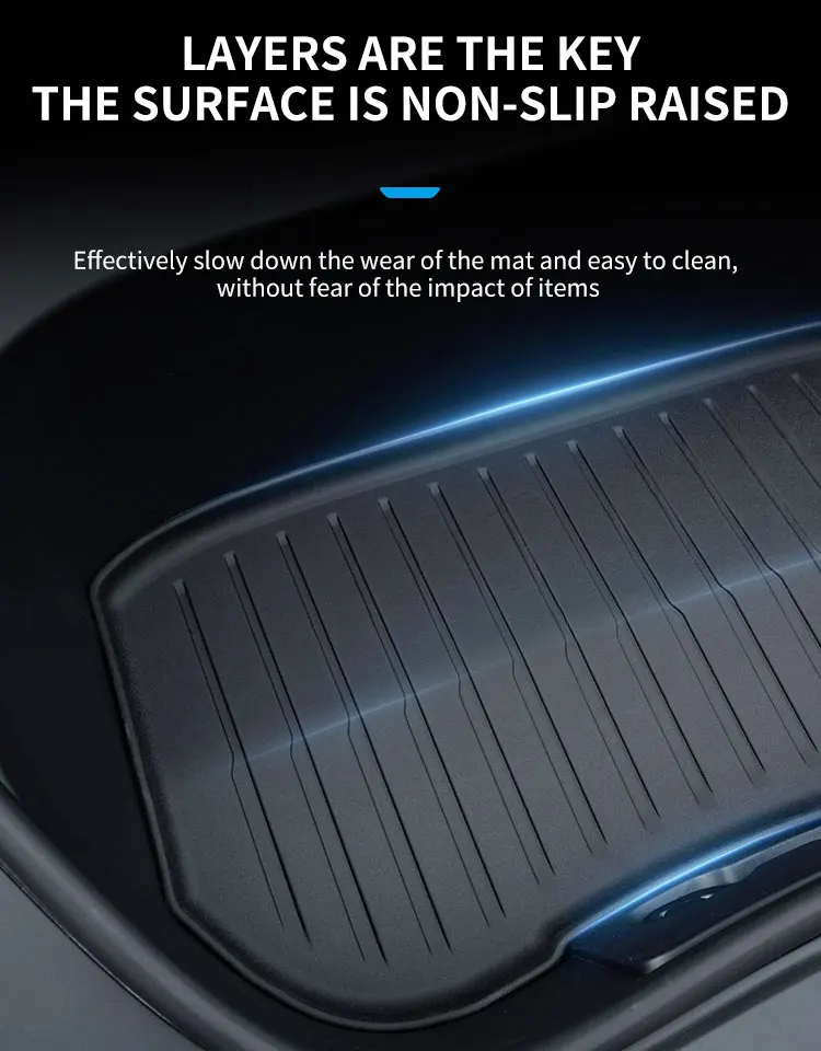 Für Tesla 2024-2026 Model 3 Highland – TPE Wasserdichte Vorder- und Heckkoffer-Matten, Schützende Auto-Polster-Sets – Detail 8