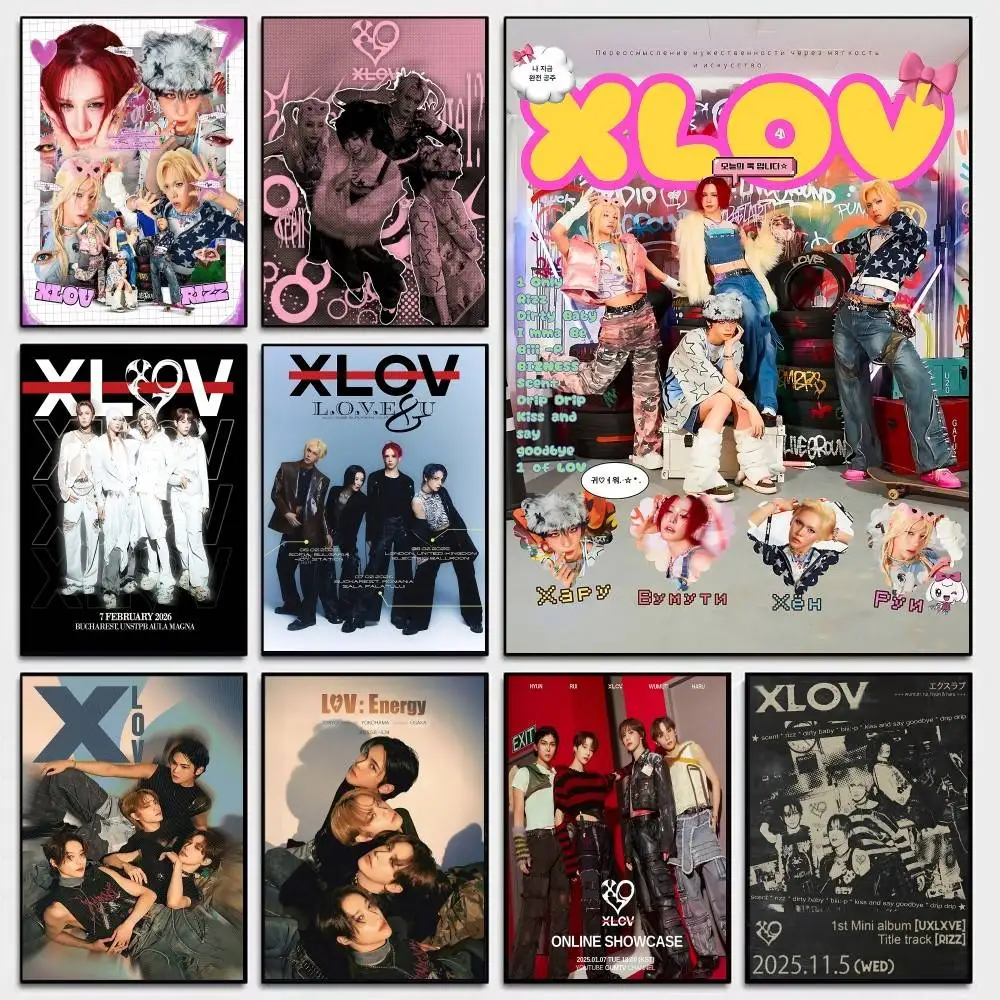Popular K-pop Group X-XLov DIY Sticky Poster Fancy Wall Sticker For Living Room Bar Decoration Wall Decor