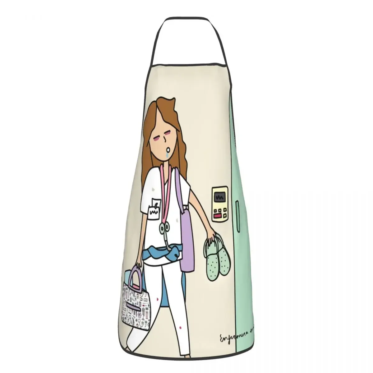 Unisex Enfermera En Apuros Doctor Nurse Medical Kitchen Chef Cooking Baking Apron Women Men Tablier Cuisine for Gardening