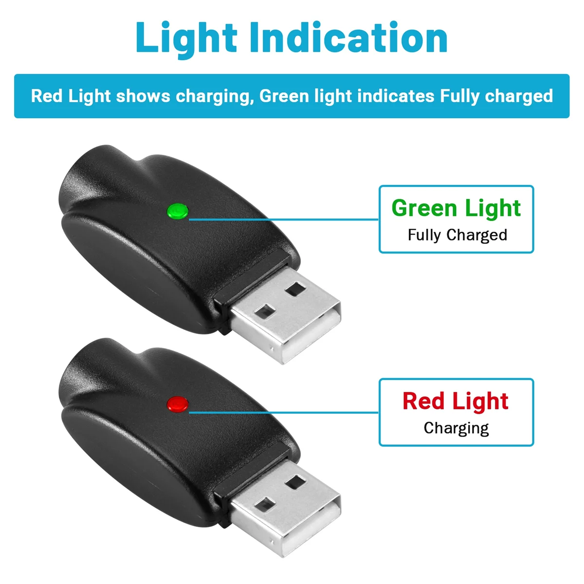 สายชาร์จยูเอสบี2ชิ้นที่ชาร์จเวป USB แบบพกพาพร้อมไฟแสดงสถานะ LED ป้องกันการชาร์จเกินอัจฉริยะ