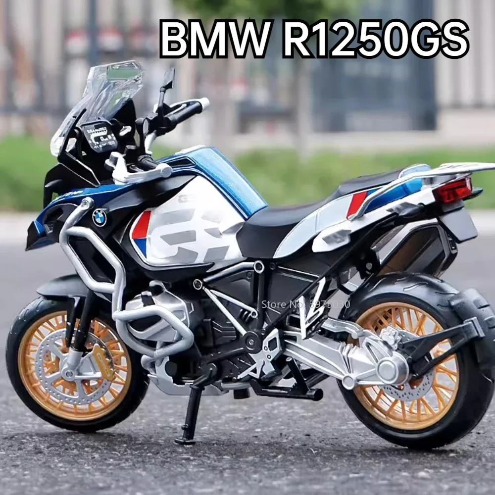 

1:12 BMW R1250GS гоночная модель мотоцикла, автомобиль, игрушка из сплава, Металлическая Имитация, Спортивная модель мотоцикла, подарки для детей, коллекция