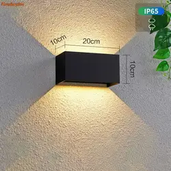 Arandela – applique murale LED en aluminium, 24W, étanche conforme à la norme IP65, éclairage intérieur/extérieur, coque de couleur noir/blanc