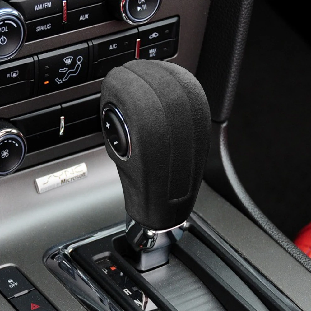 Suede Gear Stick Shift Knob Panel Central Control Trim Stickers for Ford Mustang 2009 2010 2011 2012 2013 2014 Car Accessories