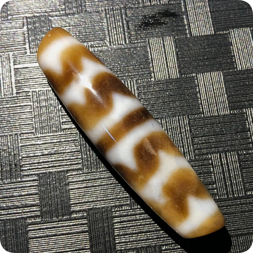 Magic Tibetan Old Agate 4 tiger teeth Totem dZi Bead pendant14*59mm