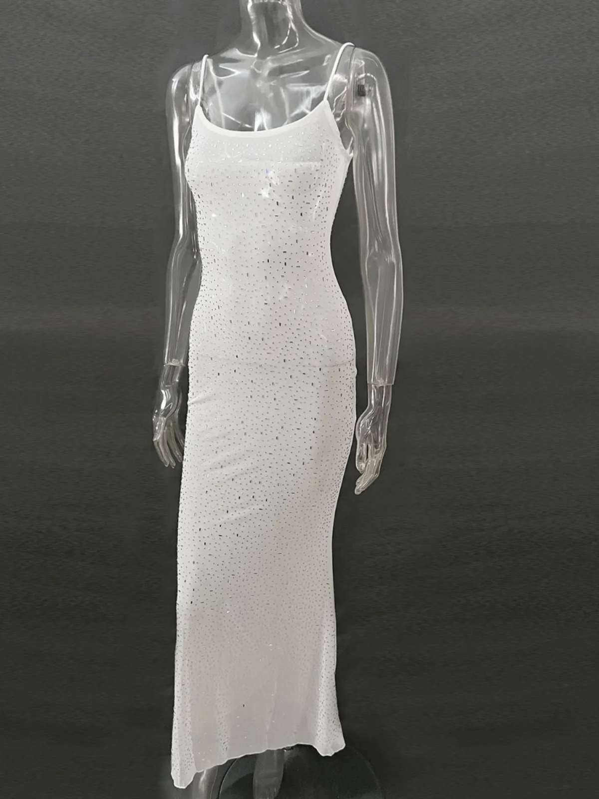 

Сексуальная длинная юбка с блестящими стразами и ремешком для женщин, с завышенной талией, уличный стиль, прямой крой, тонкая, стандартная модель