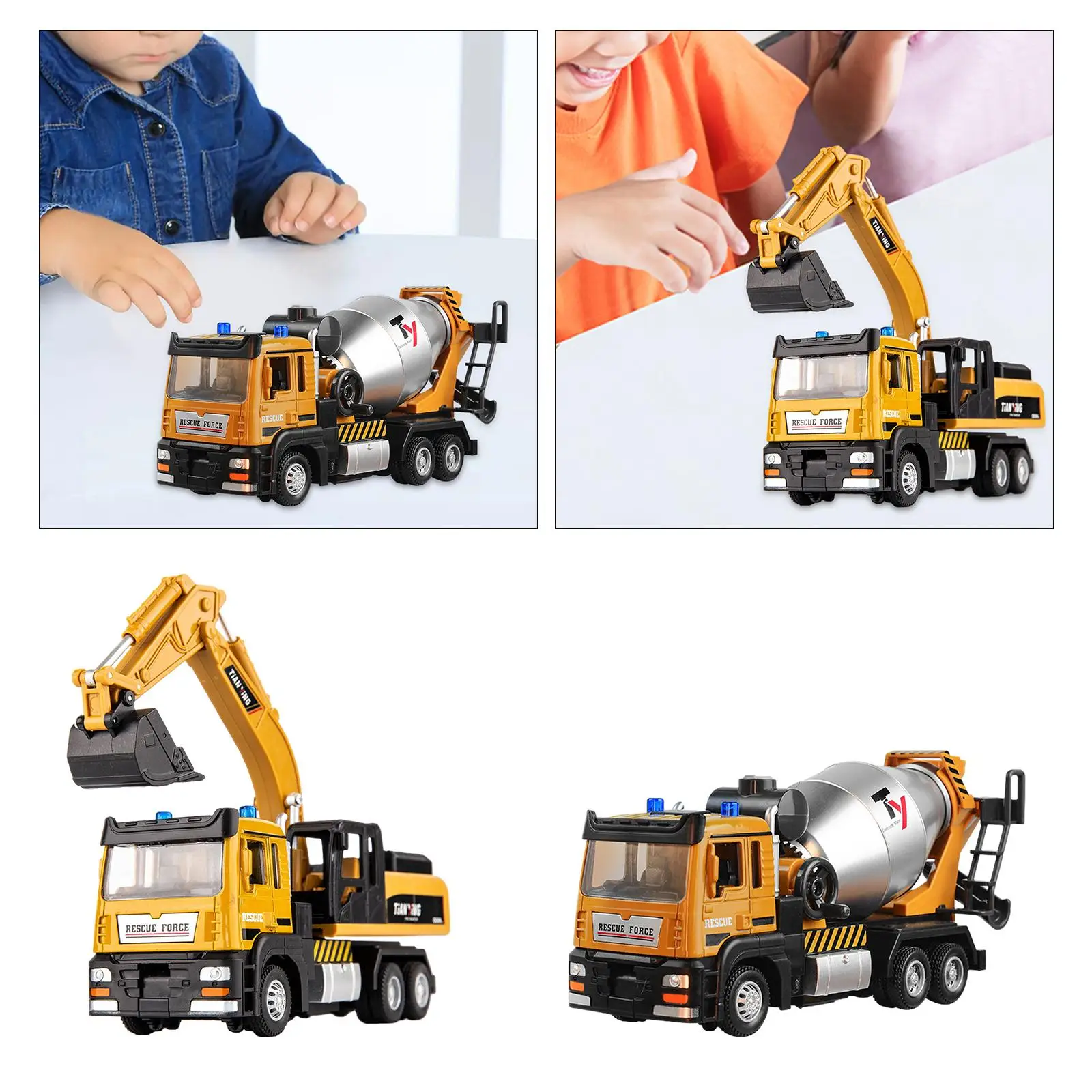 Pull Back Car Toy Truck Construction Educational Toys Alloy Engineering Truck