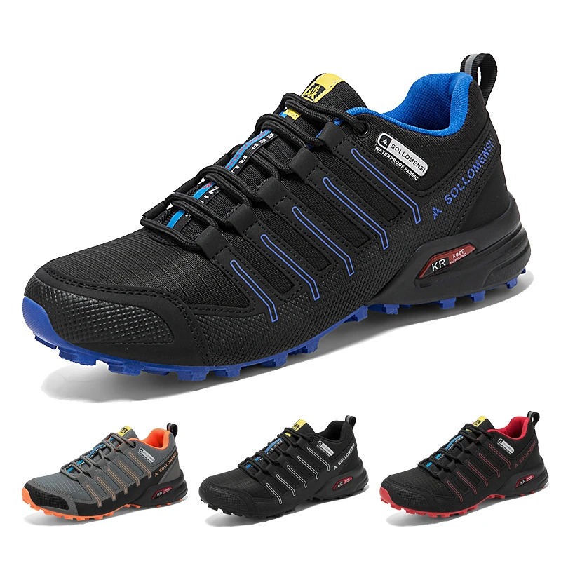 

Мужские водонепроницаемые кроссовки для походов, треккинговые ботинки, противоскользящие кроссовки для бега по пересеченной местности, кроссовки для активного отдыха, ботинки для ходьбы по воде, охотничьи ботинки на шнуровке