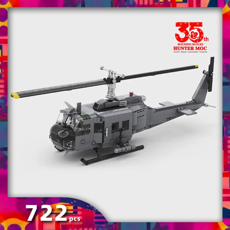 helicopter military moc brick blocks United States army Vietnam War gunships Attack medivac bricks building huey helicopter