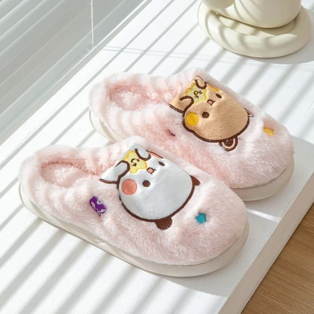 Kawaii Bubu Dudu Bear Plush Slipper Cartoon Anime Winter Leisure Home Outdoor Anti Slip Thick Bottom Cotton Leisure Shoes Women AliExpress