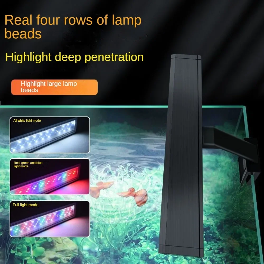 LED Aquarium Light Clip On Fish Tank Aquarium Lamp for Fish Plant Coral Reef Light, Adjustable 3 Lighting Modes,Multi Color LEDs