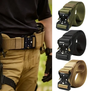 Men's High-Quality Canvas Belt Outdoor Multifunctional Belt Sports Daily Wear Jeans Tactical Adjustable Heavy-Duty Waist Belt ﻿