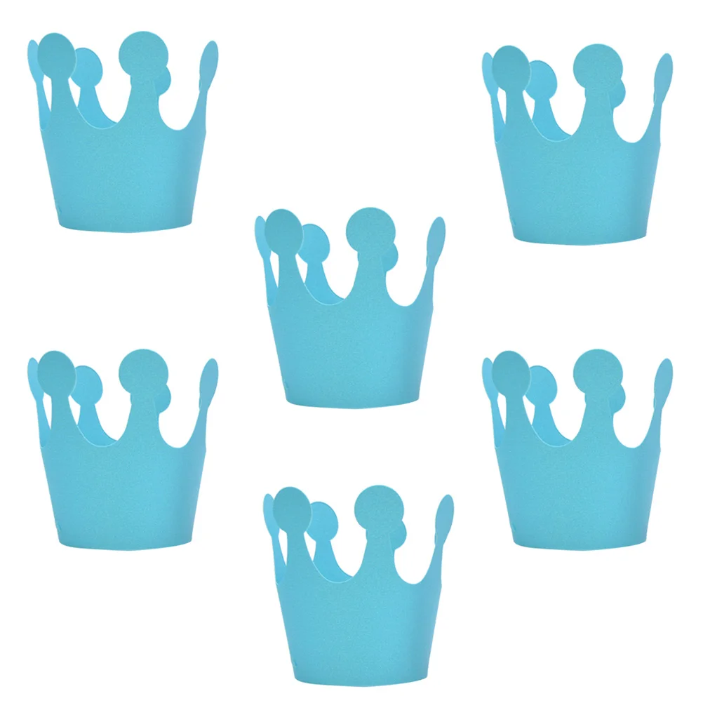 6pcs Glorious Birthday Crown Paper Hat Party Decoration for Children Kids Festive Party Supplies Accessories ( )