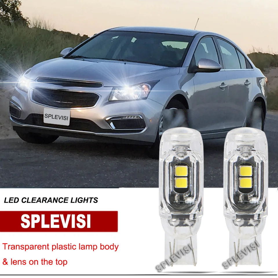 

2xT10 W5W LED Clearance Light Bulb Transparent plastic DC12V Replace Fit For Chevrolet Cruze Corvette Captiva Aveo Niva Orlando