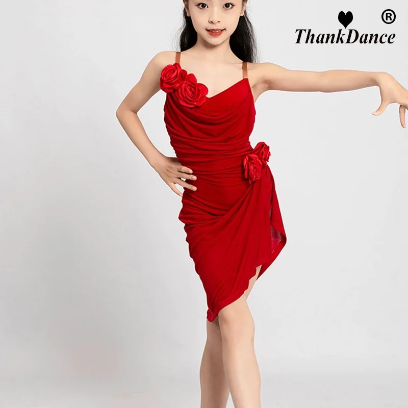 ชุดเต้นรำละตินสำหรับเด็ก ชุดเต้นรำละตินสำหรับเด็กผู้หญิง ชุดเต้นรำละตินอเมริกันสำหรับเด็ก