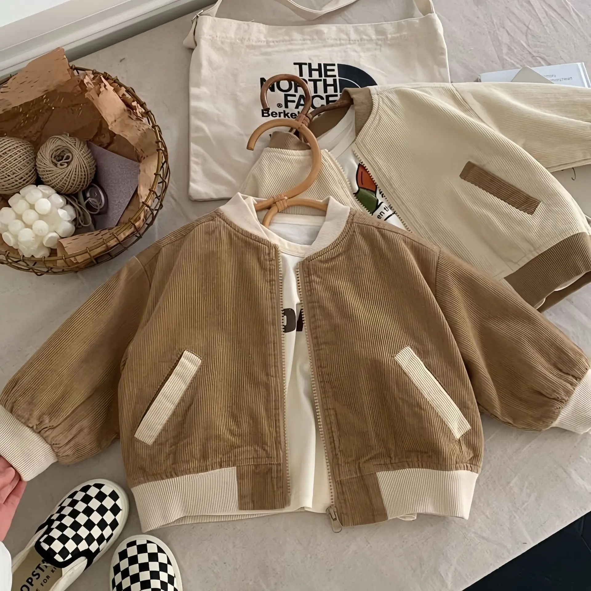 2024 Spring Autumn Baby Boys Corduroy Coat New Fashion Kids Clothes Clothing Jacket Children Casual Long Sleeve Zipper Outerwear