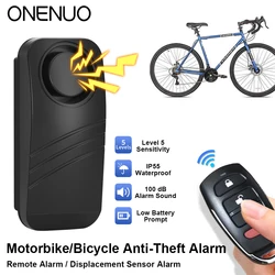 ONENUO Wireless Motorcycle Alarm Remote Control Waterproof Bicycle Alarm for Moto Electri Anti-theft Bike Alarm for Motorcycle