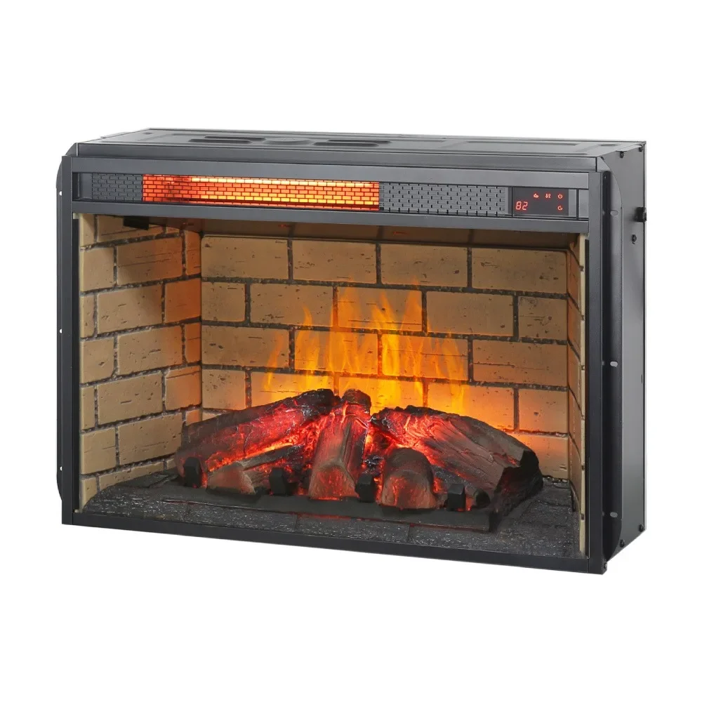 Inserciones de chimenea eléctrica, calentador de chimenea eléctrico de cuarzo infrarrojo, inserto de chimenea LED, pie libre, gabinete de chimeneas