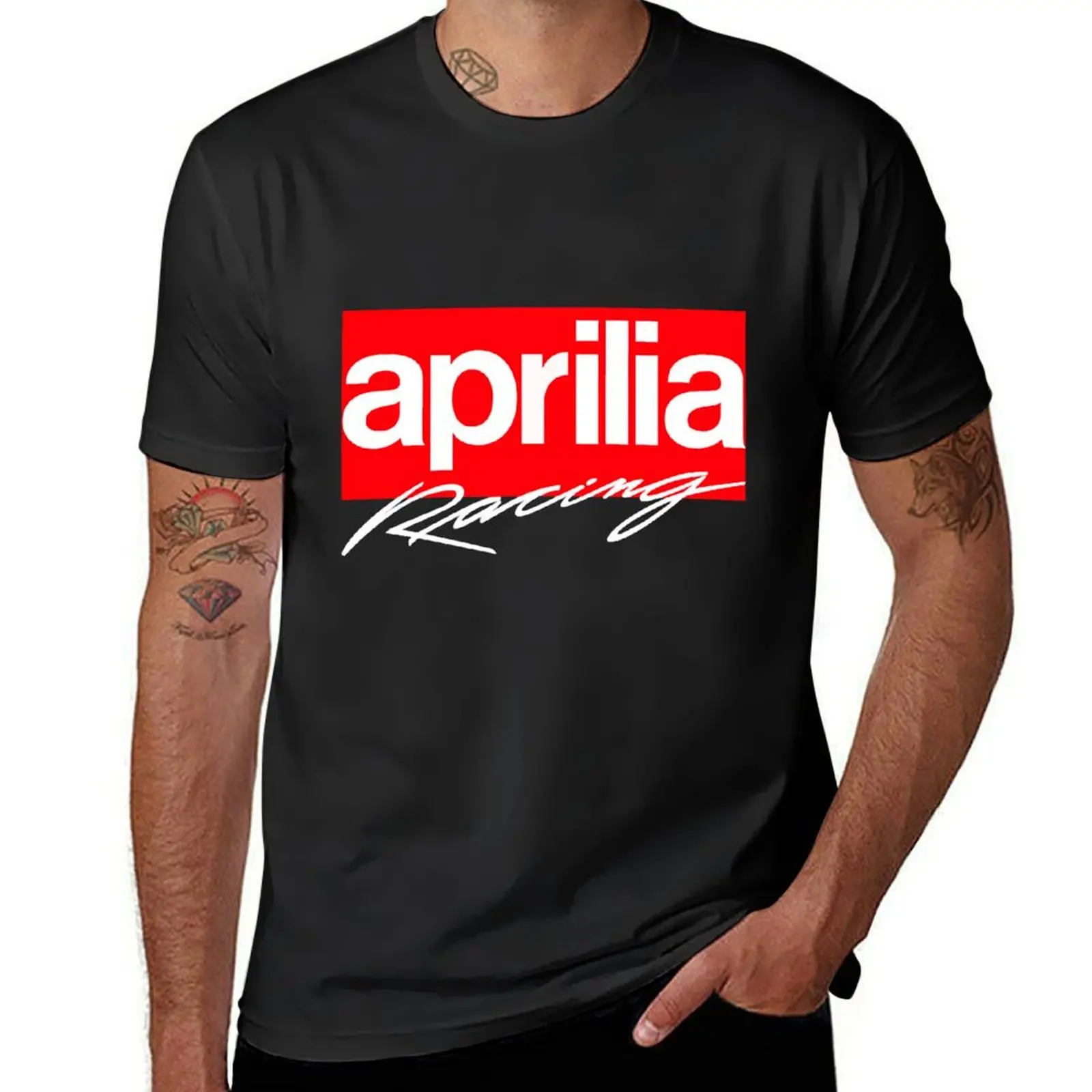 

2025 Cotton Aprilia Racing T-shirt Summer Top Boys White Men's Clothing High Quality Luxury Brand Selling Popular Motorcycles