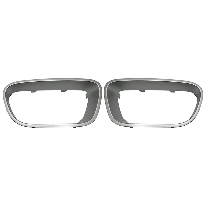 1Pair Car Front Bumper Decorative Frame Angel Eyes Refit for Citroen C5 Aircross 9817829477 9817829377 Silver