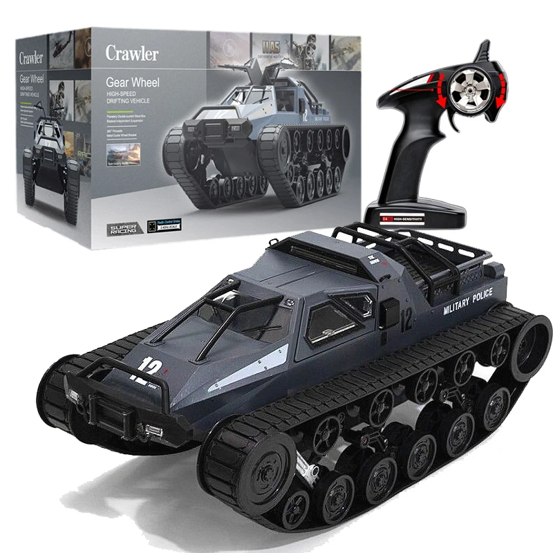 2024 New Ev2 Remote Control Tank 1:12 Simulation Off-road High-speed Rc Car Tracked Drift Tank Armored Vehicle Toy Boys Gift