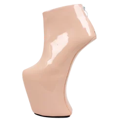 Women Heelless Platform Boots Sexy Round Toe design 2019 Womens Shoes Ankle Boots Fashion High Heels Large Size 36-46