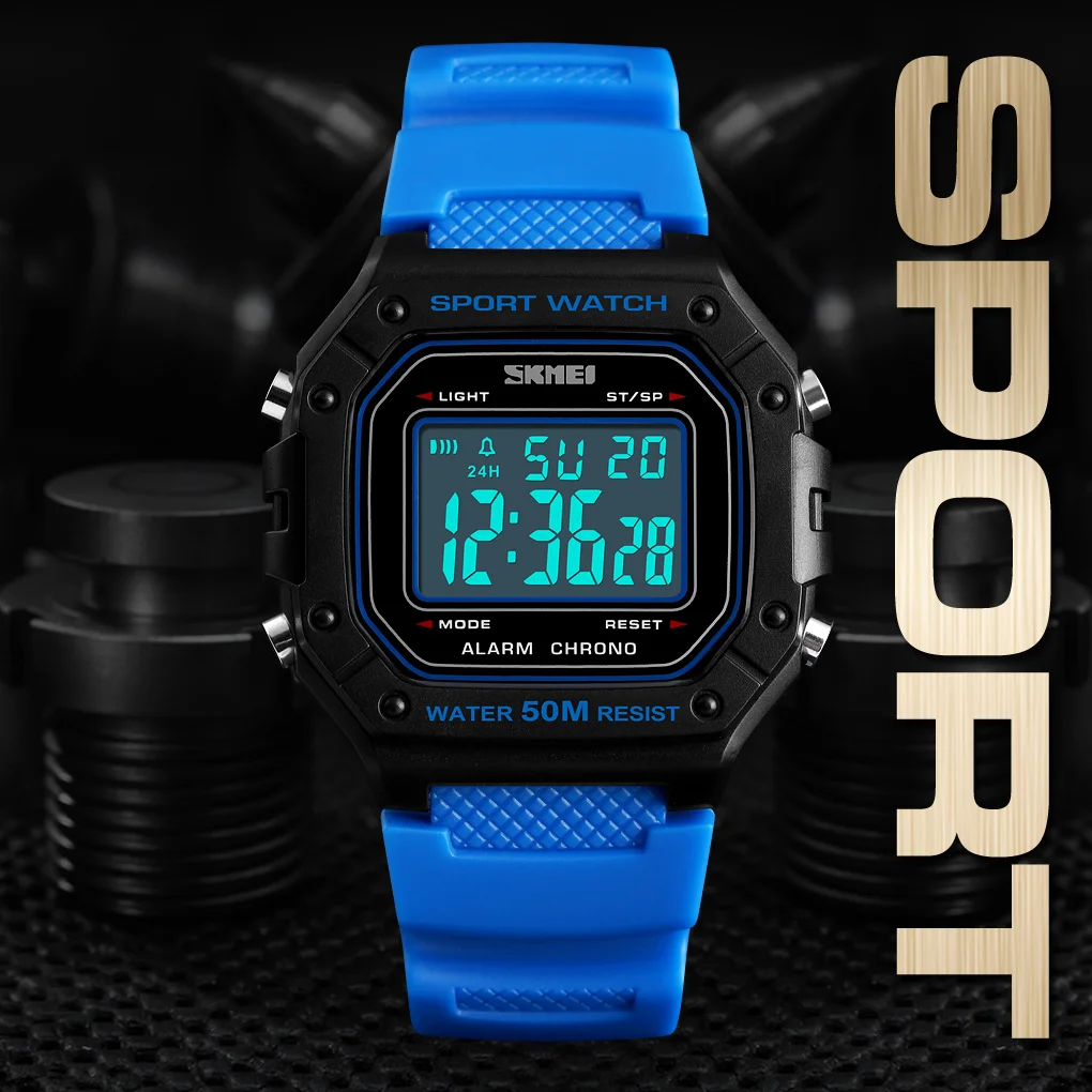 SKMEI 1496  montre homme Outdoor Sport Watch Men Digital Watches 5Bar Waterproof Alarm Clock Fashion Military Men Digital Watch